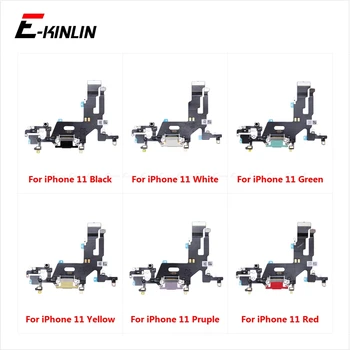 

USB Charger Power Plug Charging Connector Port Dock Flex Cable With MicroPhone Mic RePlacement Parts For iPhone 11