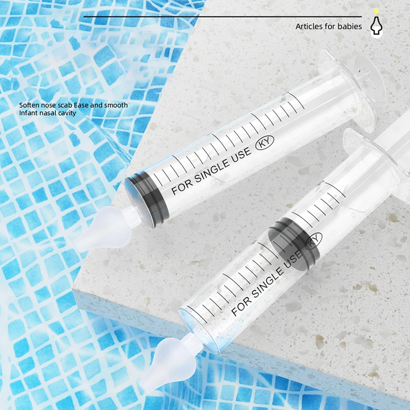 2pcs Professional Syringe Baby Nasal Irrigator Portable Infant Nose Cleaner Rinsing Device Soften nasal scab For Kids Children