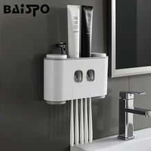 BAISPO Ванная Комната Автоматический Дозатор зубной пасты соковыжималка настенный держатель для зубной щетки аксессуары для ванной комнаты