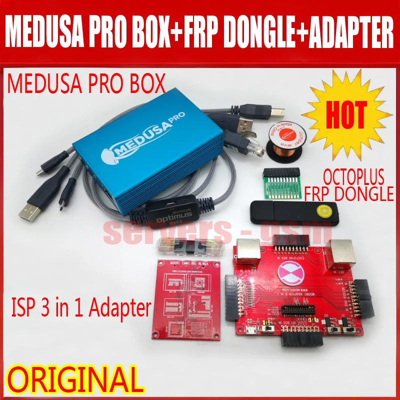 Новинка оригинальная коробка Medusa PRO + ключ Octoplus FRP ISP 3 в адаптере зажим JTAG MMC для LG