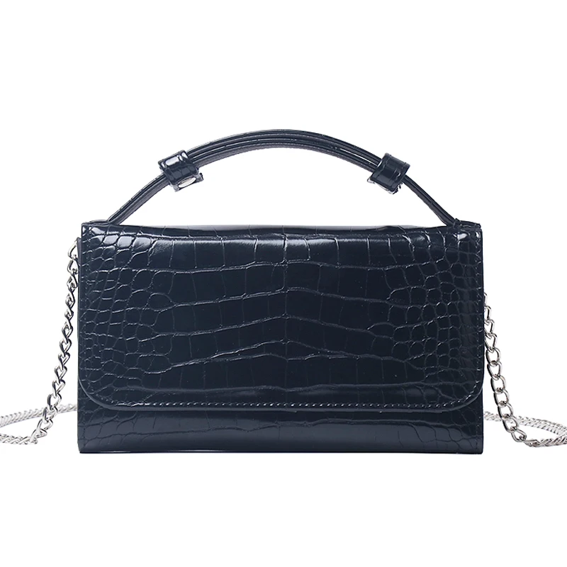 Сумка из натуральной кожи с узором «крокодиловая кожа», роскошная Брендовая женская сумка-клатч, дизайнерская сумка через плечо, трендовая сумка - Цвет: Crocodile Black