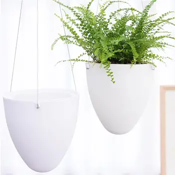 

1PC Plastic Lazy Flower Pot Creative Gardening Planter Hanging Self Watering Plant Holder Water Storage Pot