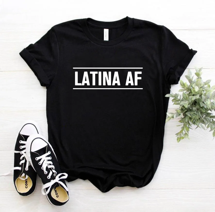 Женская футболка с принтом «atina AF», смешные изделия из хлопка, футболка для девушек Yong girl, 6 цветов, Прямая поставка, S-465 - Цвет: Черный