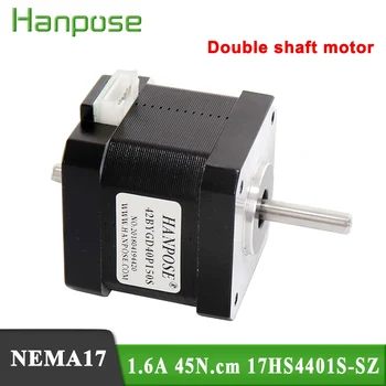

100pcs Nema 17 Stepper Motor 42 Double Shaft Motor 17HS4401S-SZ 1.6A 45N.cm 40MM 4-lead 12V for CNC milling machine