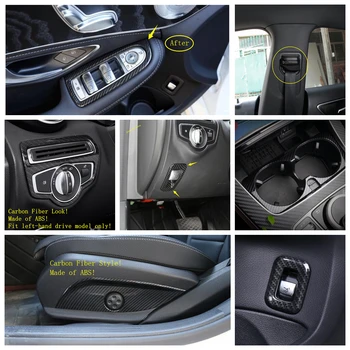 

Lapetus Carbon Fiber Look Interior Refit Kit Armrest Lift Button Cover Trim For Mercedes-Benz C CLASS W205 C200 C260 2015 - 2020