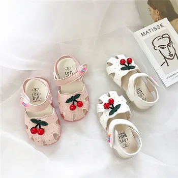 

Baby Girl Sandals Soft Children Princess Girls Shoes 2020 New Fashion Leather Bag Head 1-3-5 Cute Cherry Sandals for Girl Kids