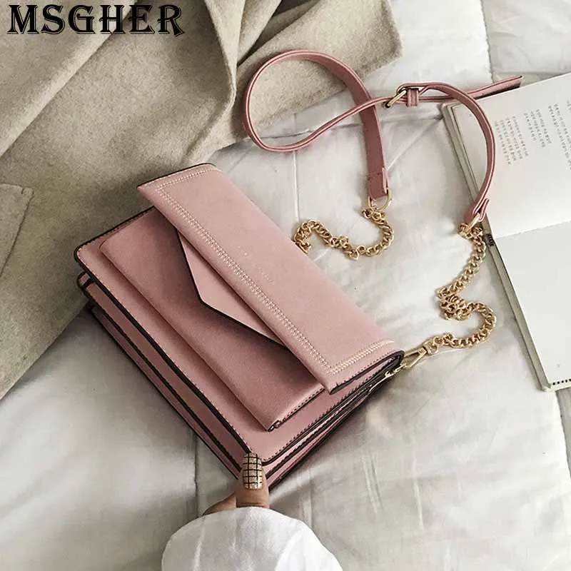 

MSGHER Frosted Flap Women Bag Summer Fresh Concise Tenperament Style Solid Shouler New Age French Crossbody Lady Bag WB2835