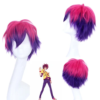 

Anime No Game No Life Sora Wigs Short Heat Resistance Synthetic Hair for Halloween Party Cosplay Costume Wig+Wig Cap