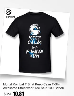 Mortal Kombat, Футболка Keep Calm, потрясающая уличная футболка, 100 хлопок, большие размеры, короткий рукав, Мужская футболка с принтом