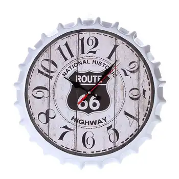 

Vintage Retro Metal Large Oversized 3D Bottle Cap Wall Clock Noiseless Quartz Movement Clocks For Home Office Decoration