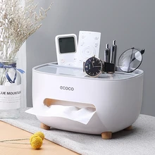 3 in1 Napkin Holder Tissue Boxes Kitchen Storage Box Livinng Room Creative Case Remote Control Multifunctional Desk Organizer