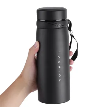 

900ML Black Thermos Bottle Stainless Steel Tumbler Insulated Water Bottle Portable Vacuum Flask for Coffee Mug Travel Cup