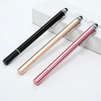 

10pcs 2 in 1 Capacitive Pen Touch Screen Drawing Pens Stylus with Conductive Silicone Disc for Tablet PC Smart Phone Custom LOGO