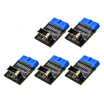 

5PCS USB Header Adapter USB 3.1 Front Panel Socket Type-E to USB 3.0 20Pin Header Male Extension Adapter for Motherboard