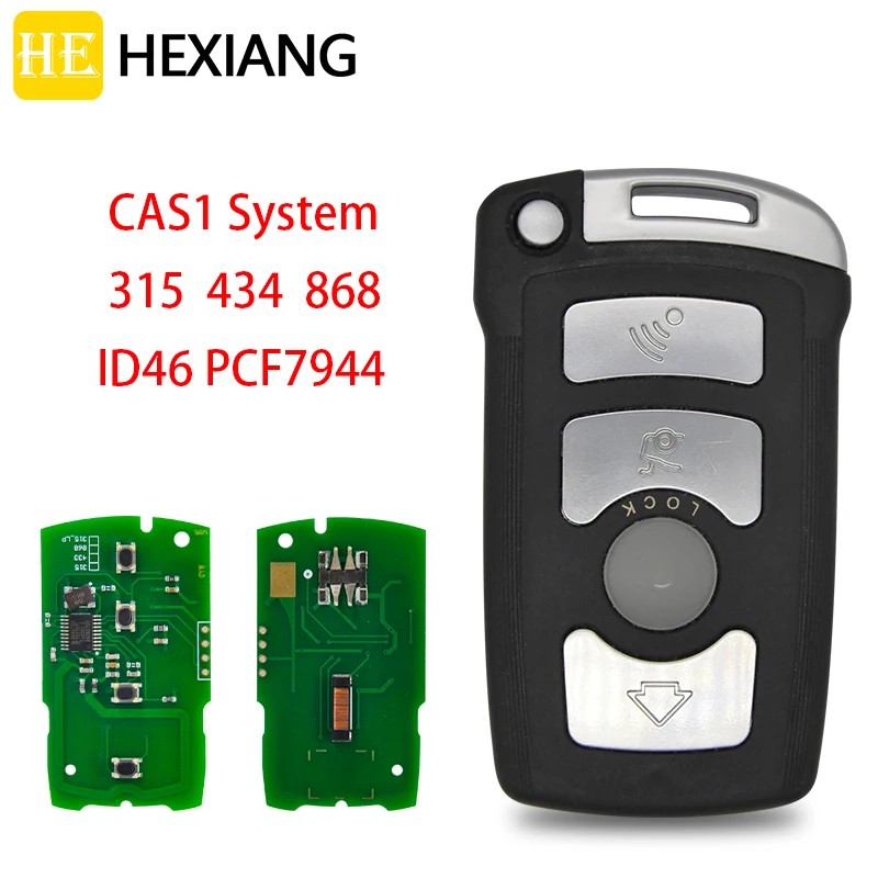 HEXIANG Remote Car Key For BMW 7 Series E65 E66 E67 E68 CAS1 System 315/434/868MHz With ID46 PCF7944Chip remtekey smart remote control fob 315lp for bmw 7 series e65 e66 with chip id46 pcf7945 cas1 hu92 uncut 4 button lx 8766 s