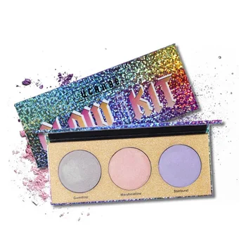 

3 Colors/Set Crystal Sugar Glow Eyeshadow Palette Highlighter Kit Face Makeup Blush Radiance Shimmer Shine Cosmetic Powder
