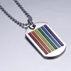 Rinhoo Stainless Steel Circle Plate Pride Gay Rainbow Necklace Men Fashion Couple Unisex Pendant Chain High Quality Jewelry Gift ► Photo 2/6