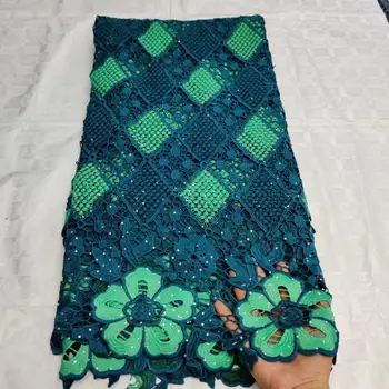 

2019Brand Water Soluble Hollow Lace Fabric High quality New African Cord Lace Heavy Guipure Party/Evening Dresses Win398l Green