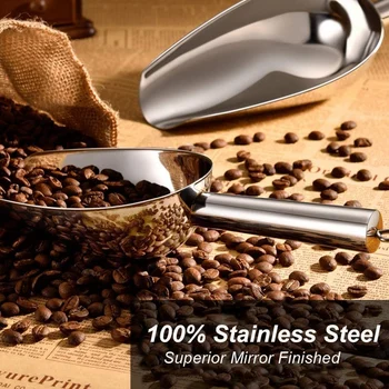 

2 Thick Stainless Steel Ice Shovel Tea Shovel Cereal Shovel French Fries Shovel Kitchen Tools