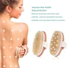 TREESMILE Natural Bristle Bath Brush Exfoliating Wooden Body Massage Shower Brush SPA Woman Man Skin Care Dry Body Brush D40 5