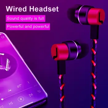 

Wired Headphone Exclusive MP3 Wiring Earphones Pattern Braided Line Subwoofer Universal Plating High Quality Accessories