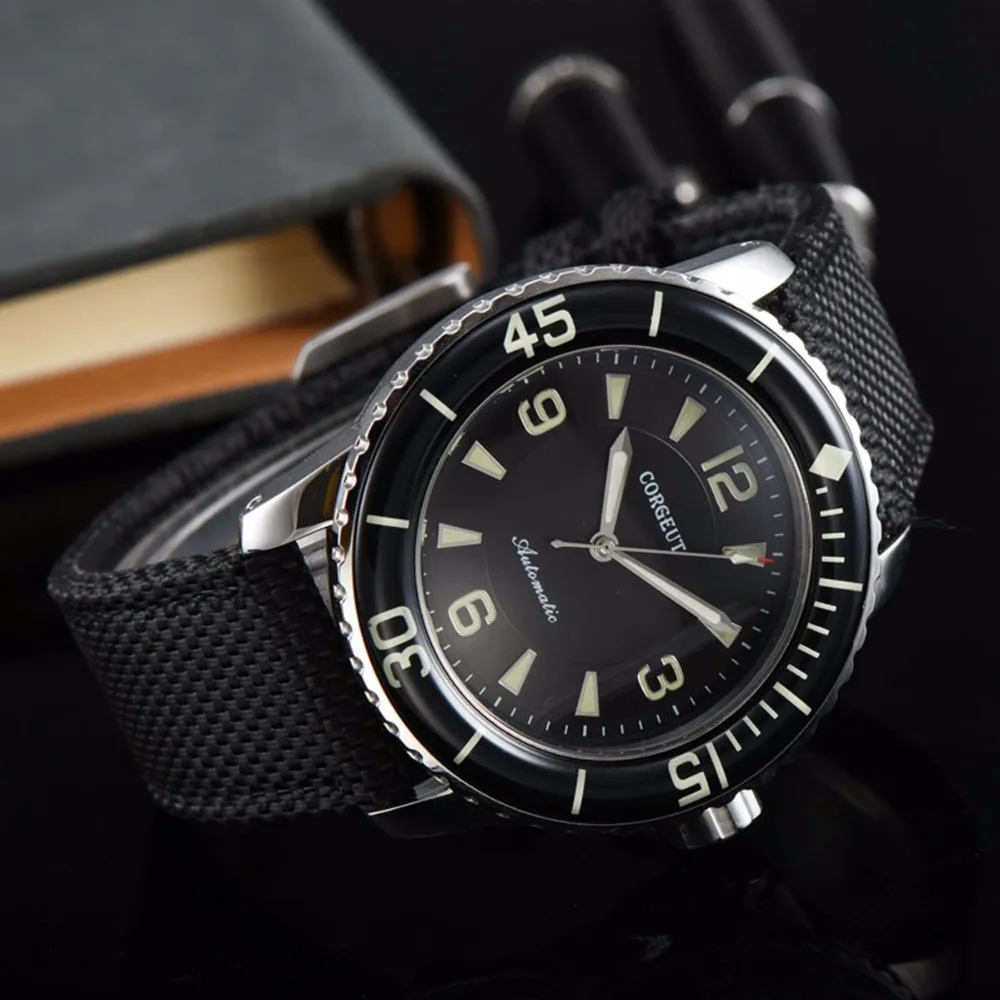 Corgeut 45mm design do esporte relógio de