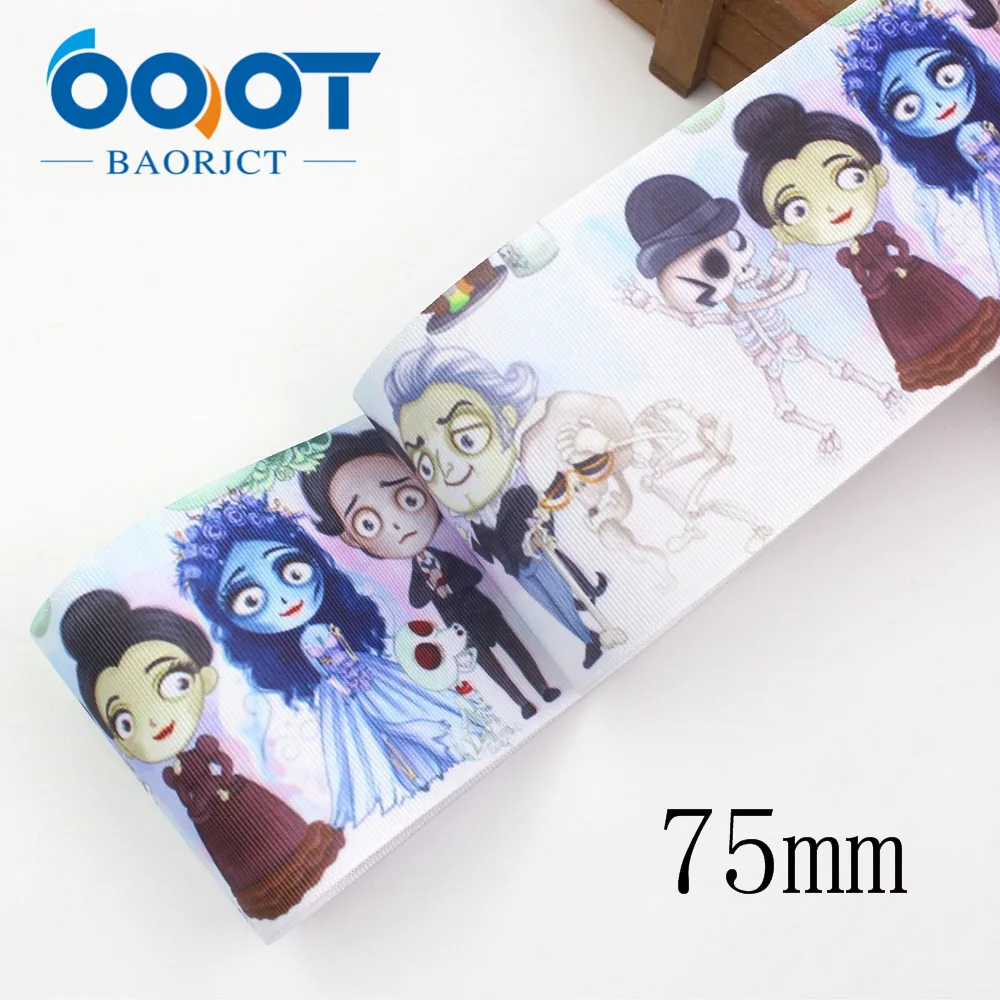 OOOT BAORJCT I-19921-2258, 75 мм 10 ярдов Хэллоуин Мультфильм корсажные ленты, лук кепки аксессуары и украшения, DIY ручной работы