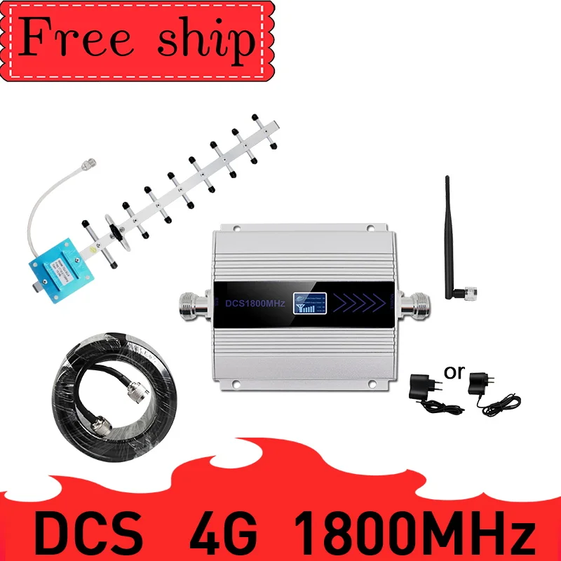 4G LTE DCS 1800 МГц сотовый ретранслятор GSM 1800 60 дБ усиление GSM 2G 4G amplificador 15 м кабель 4G усилитель сигнала мобильного телефона 1800 МГц