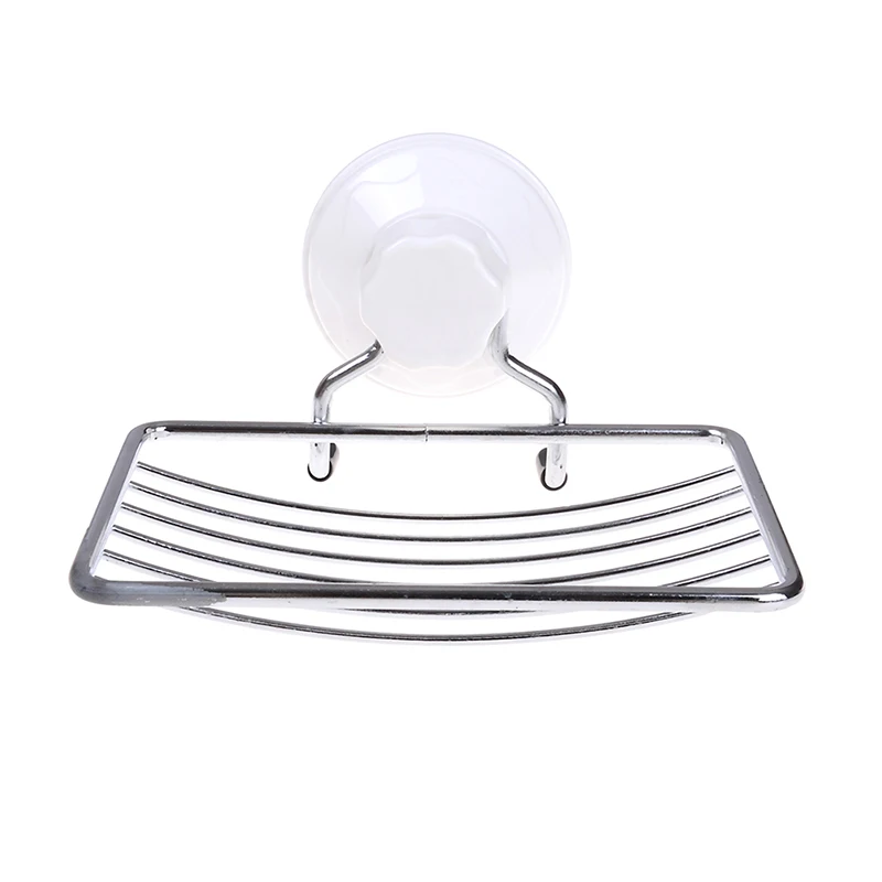 Stainless Steel Soap Rack Holder Suction Tray Dish Shower Bathroom Sink Toilet