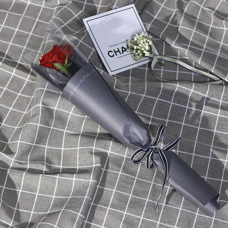 

MOTHER'S Day Single Rose Packing Bags Goddess Single Branch Flower Bag OPP Plastic Single Bottle Flower Bouquet Packaging Papers
