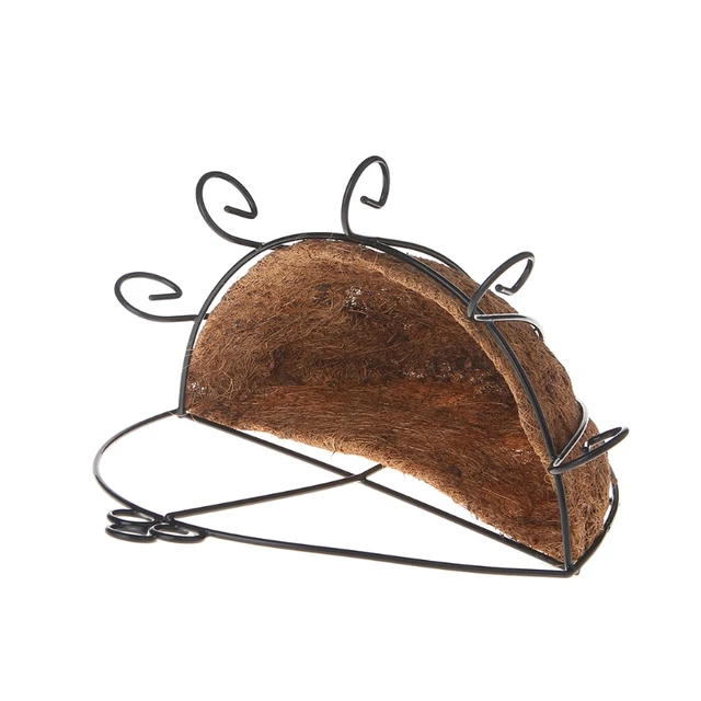 Virágcserépes Vas Kókuszdió Barkácskert Lógó Ültetők Fali Kosarak Félig Kerek Növény Tartó Tok Otthoni Dekoráció - Image 4