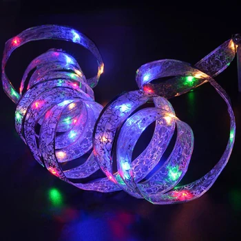 

5M 40Leds Battery Operated Silk Fairy String Lights For Wedding Xmas Party Waterproof Outdoor Best Package Ribbon For Gift decor