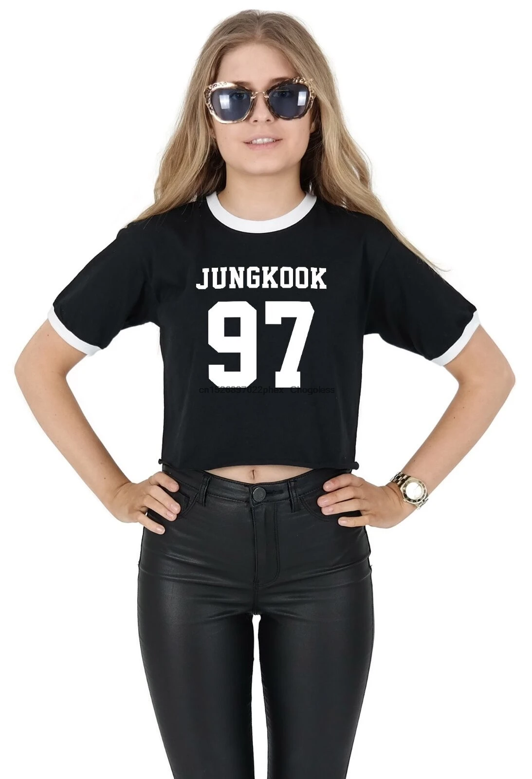 Кроп-топ Jungkook 97 с кольцом модная Укороченная рубашка рэпмон джимин 95 Kpop | Мужская