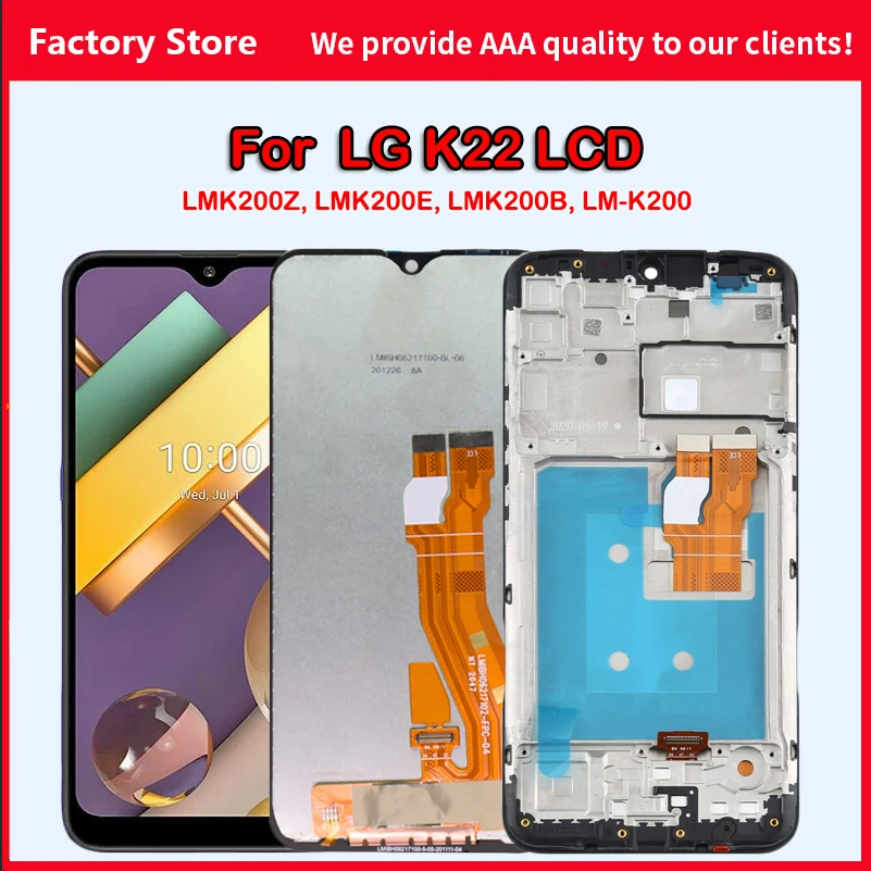 

6.2'' AAA Quality IPS LCD For LG K22 LMK200Z LMK200E LMK200B LM-K200 Display Screen LCD Display Assembly with frame