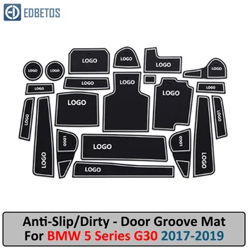 

Door Groove Mat For BMW 5 Series 2017-2019 520 530 540 520d 525d 540d G31 M5 M Power Anti-Slip Mat Gate Slot Coaster Anti-Dirty