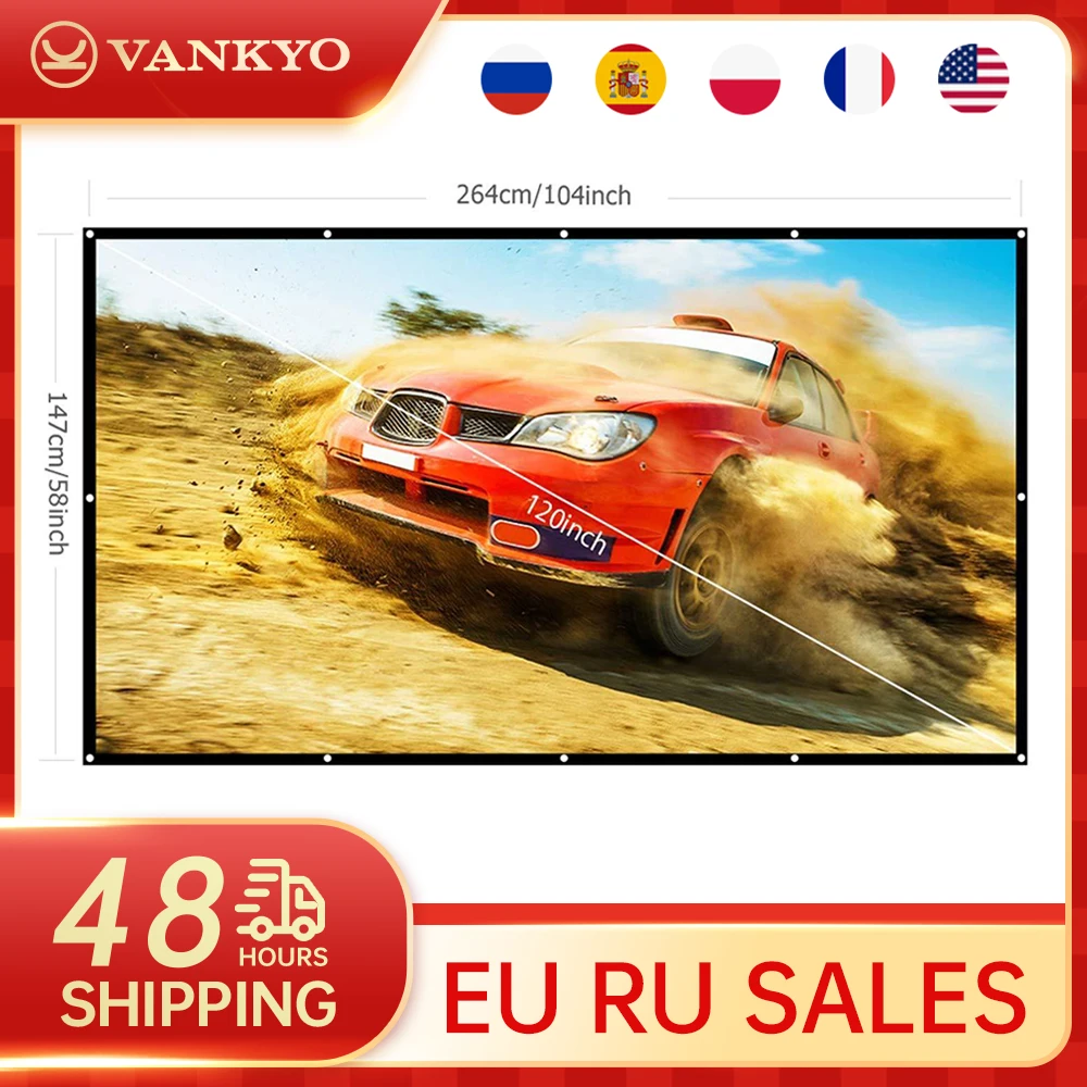 Vankyo Projector Screen 100 Inches 120 Inch 169 Portable Indoor