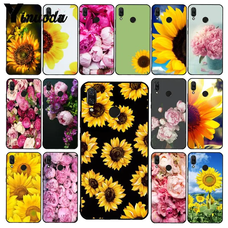 

Yinuoda Sunflower Peony Flower Phone Case for Xiaomi Redmi Note 7 5 4 Redmi 5plus 6A Note8 4X Note8Pro