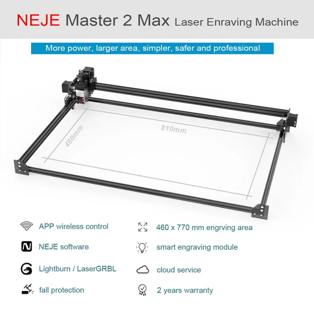 2020 NEJE Master 2S Max 40 Вт Профессиональный высокомощный лазерный режущий станок с ЧПУ