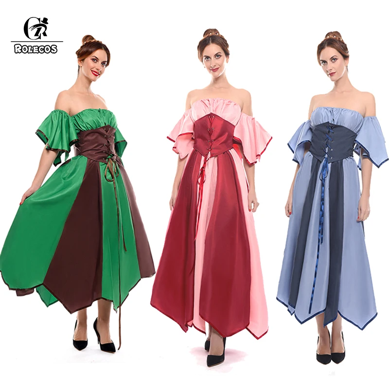 Платье ROLECOS женское средневековое длинное в стиле ретро пикантный топ-труба для