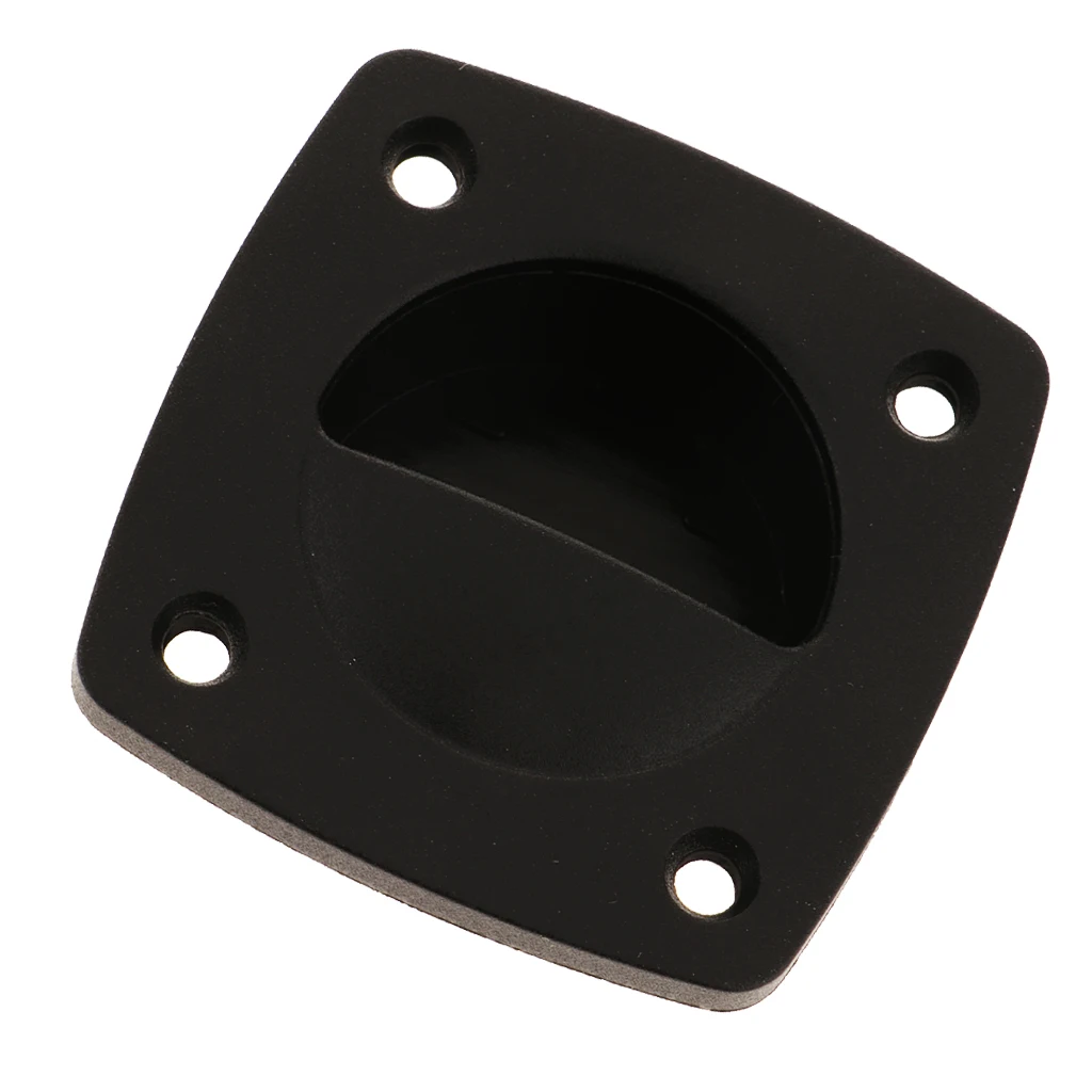 Plastic Black Door Handles Recessed Flush Pulls Drawer Knob 58 X 58mm