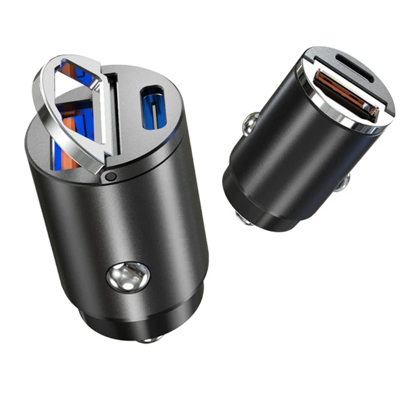 

Автомобильный Зарядное устройство адаптер Портативный USB быстрое зарядное устройство QC + PD Технология двойной Порты совместимый для телефона планшета или Другое usb-устройств