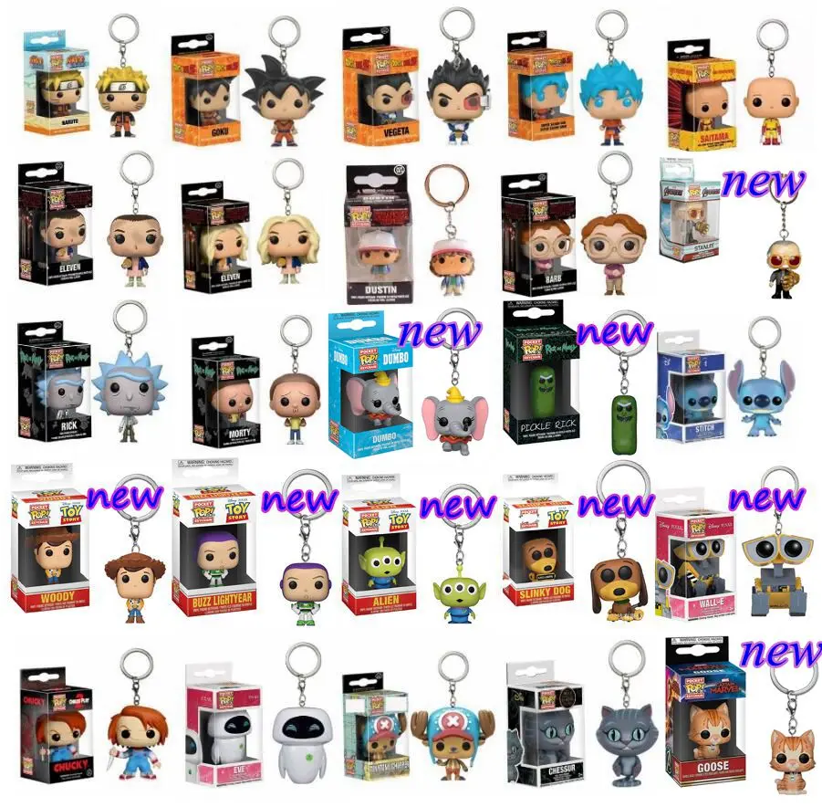 

Funko Pop Keychain Toys Japan Anime Naruto Dragon Ball Vegeta Attack on Titan Levi One Piece Chopper Sailor Moon My Hero Academy