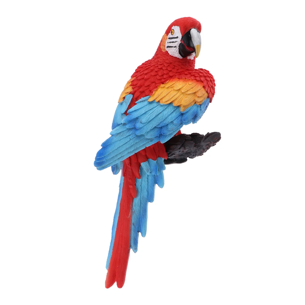 Parrot Statue Sculpture Standing on branches for Patio Garden Lawn and Nature Lovers Tropical Bird Collectors Gift