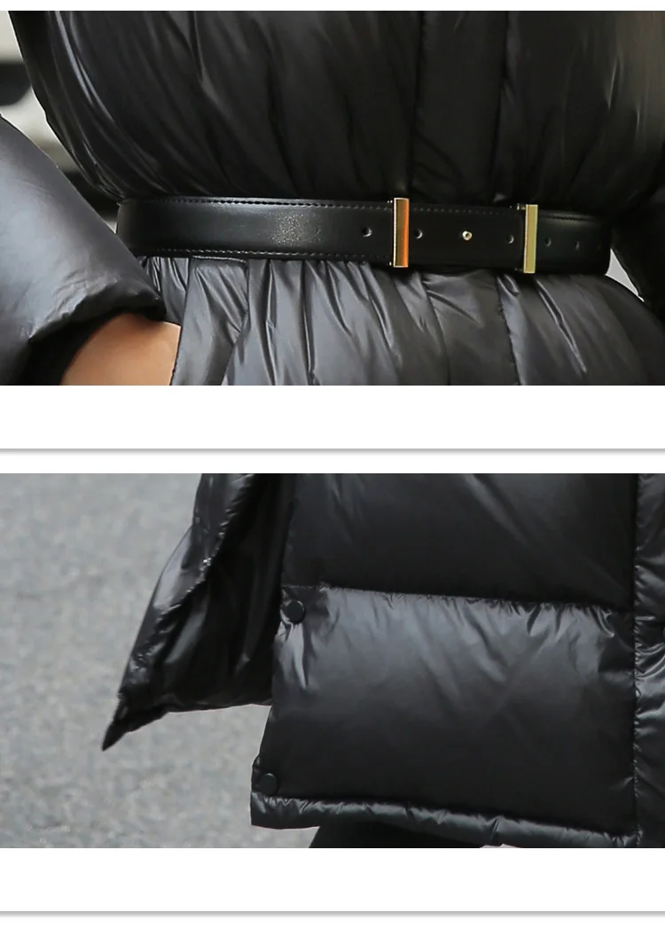 GBYXTY женское черное длинное пуховое пальто с поясом сбоку зимнее женское приталенное пуховое пальто с длинным рукавом пуховое пальто ZA1779