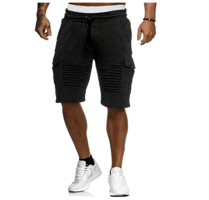 Весенние и летние спортивные мужские шорты, фитнес брюки, импортные товары, повседневные штаны, полосатые карманы, тонкие пять штанов
