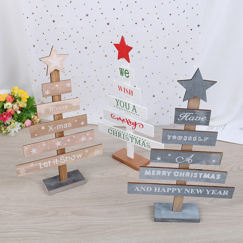 Мини Снежинка звезда креативные деревянные елки украшения для дома капли рабочего стола украшения Счастливого Рождества деко 29*18 см