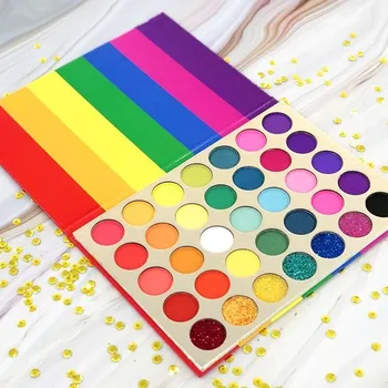 

35 Colors Rainbow Eyeshadow Pressed Pigmented Palette Glitter Pearlescent Natural Waterproof Eye Shadow Long Lasting Eyes Makeup