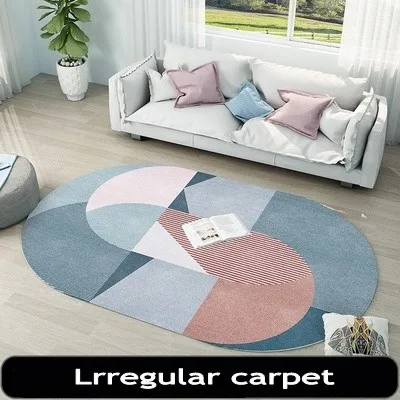 Европейский геометрический Коврик, прикроватный коврик для спальни, гостиная, журнальный столик, Овальный коврик