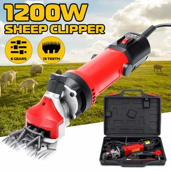 Online 6 Gears 1200W 220V Electric Sheep Scissor Shearing Shears 13 Teeth Straight Knife Mountain Wool Shaving Shear Trimming Tool