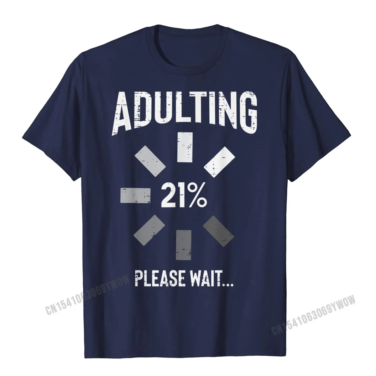 Fitness Tight Crew Neck T-Shirt Summer Fall Tops T Shirt Short Sleeve Hip Hop Pure Cotton Design Tops Shirt Design Men Adulting 21 Percent Please Wait Funny 21st Birthday Gift T-Shirt__947 navy